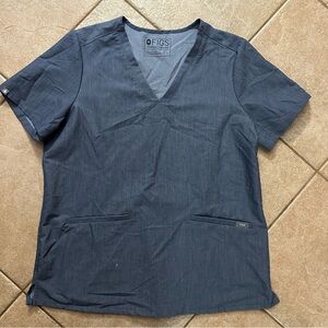 Figs Heather Indigo Scrub Top Size Large
